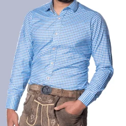 Oktoberfest Blouse Lichtblauw Heren