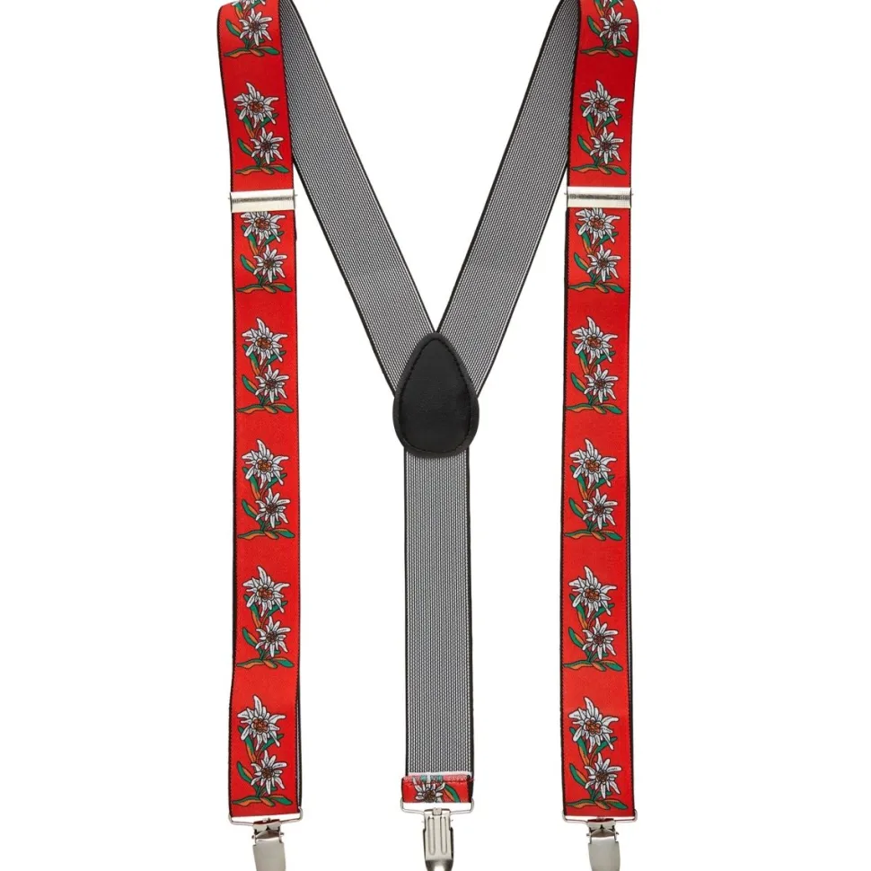 Oktoberfest Bretels Rood Met Edelweiss