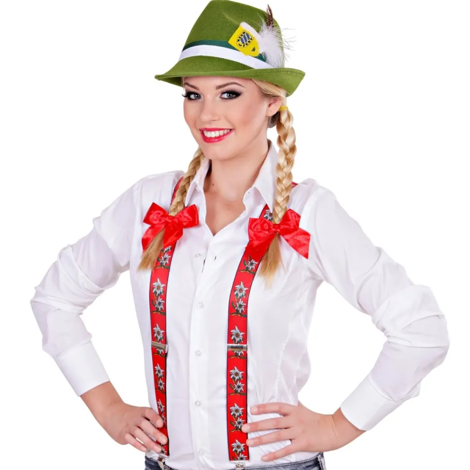 Oktoberfest Bretels Rood Met Edelweiss