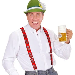 Oktoberfest Bretels Rood Met Edelweiss