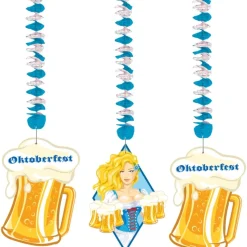 Oktoberfest Hangdecoratie Bierpullen 75cm 3st