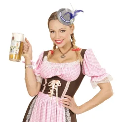 Oktoberfest Hoed Tiroler Mini Met Blauwe Veren