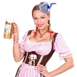 Oktoberfest Hoed Tiroler Mini Met Blauwe Veren