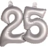 Opblaascijfer 25 Zilver 45cm