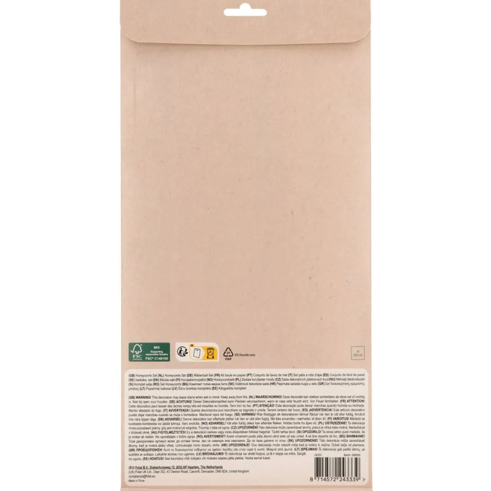 Oranje Honeycombs 30cm 3st
