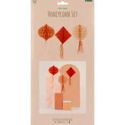 Oranje Honeycombs 30cm 3st