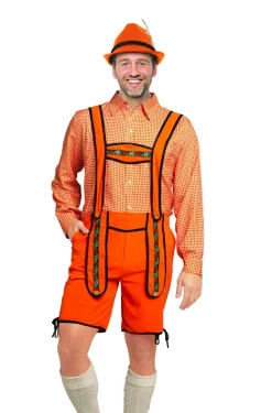 Oranje Lederhose Heren Johann Kort