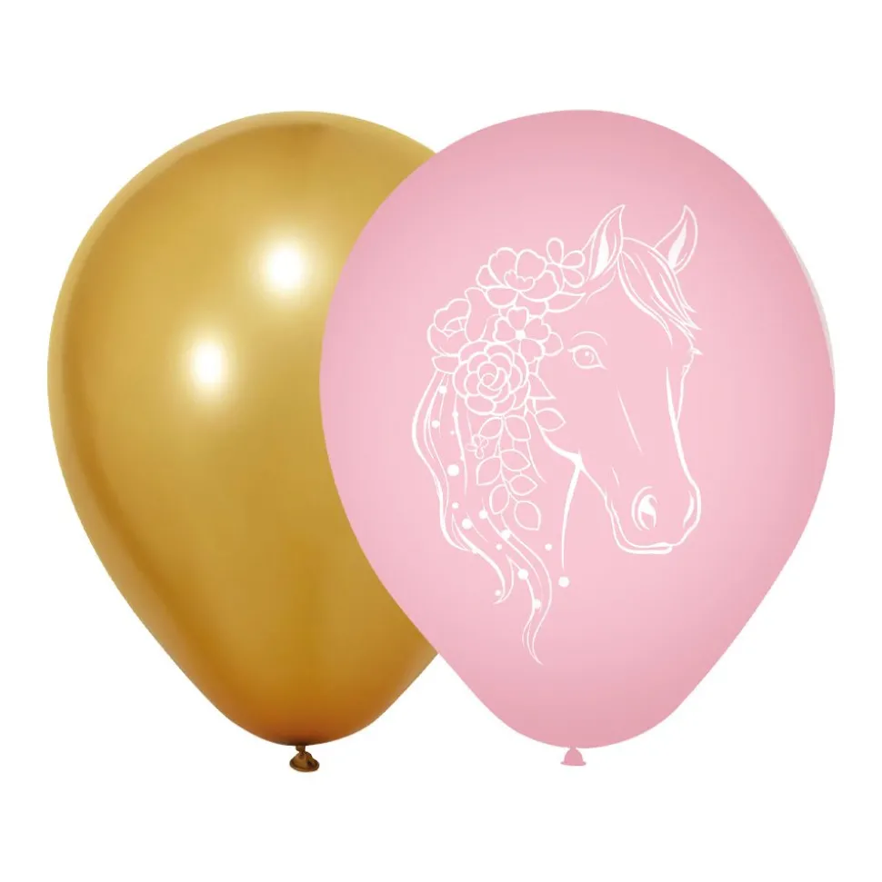 Paard Ballonnen Goud Roze 46cm