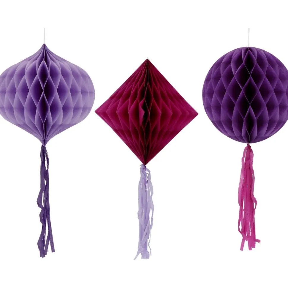 Paarse Honeycombs 30cm 3st