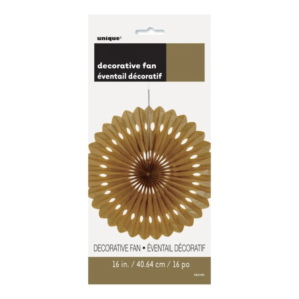 Papieren Waaier Goud 40cm