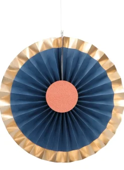 Papieren Waaiers Blauw 35cm 3st