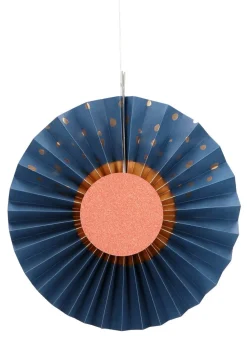 Papieren Waaiers Blauw 35cm 3st