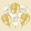 Party Ballonnen Wit Goud 30cm 6st