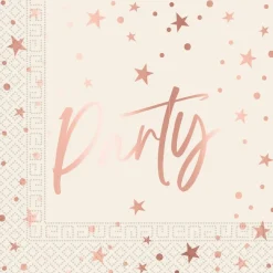 Party Servetten Rose Goud 33cm 20st
