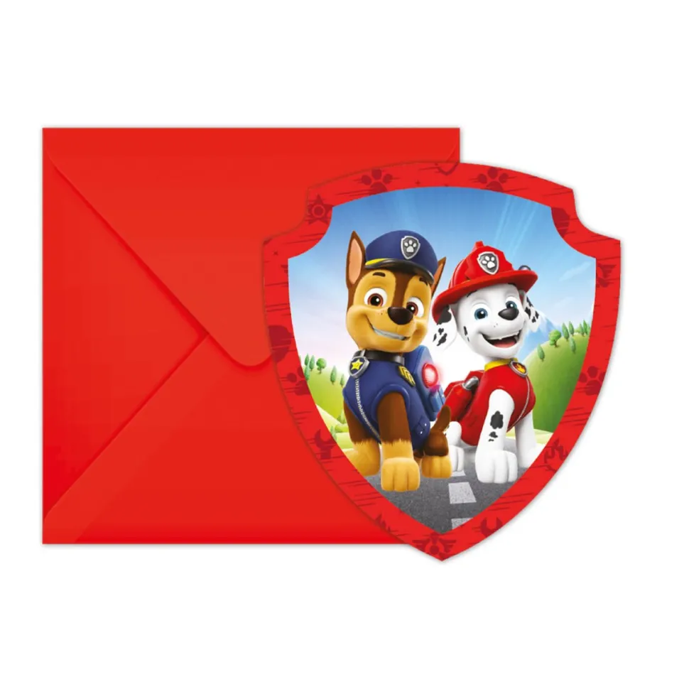 Paw Patrol Uitnodigingen 11cm 6st