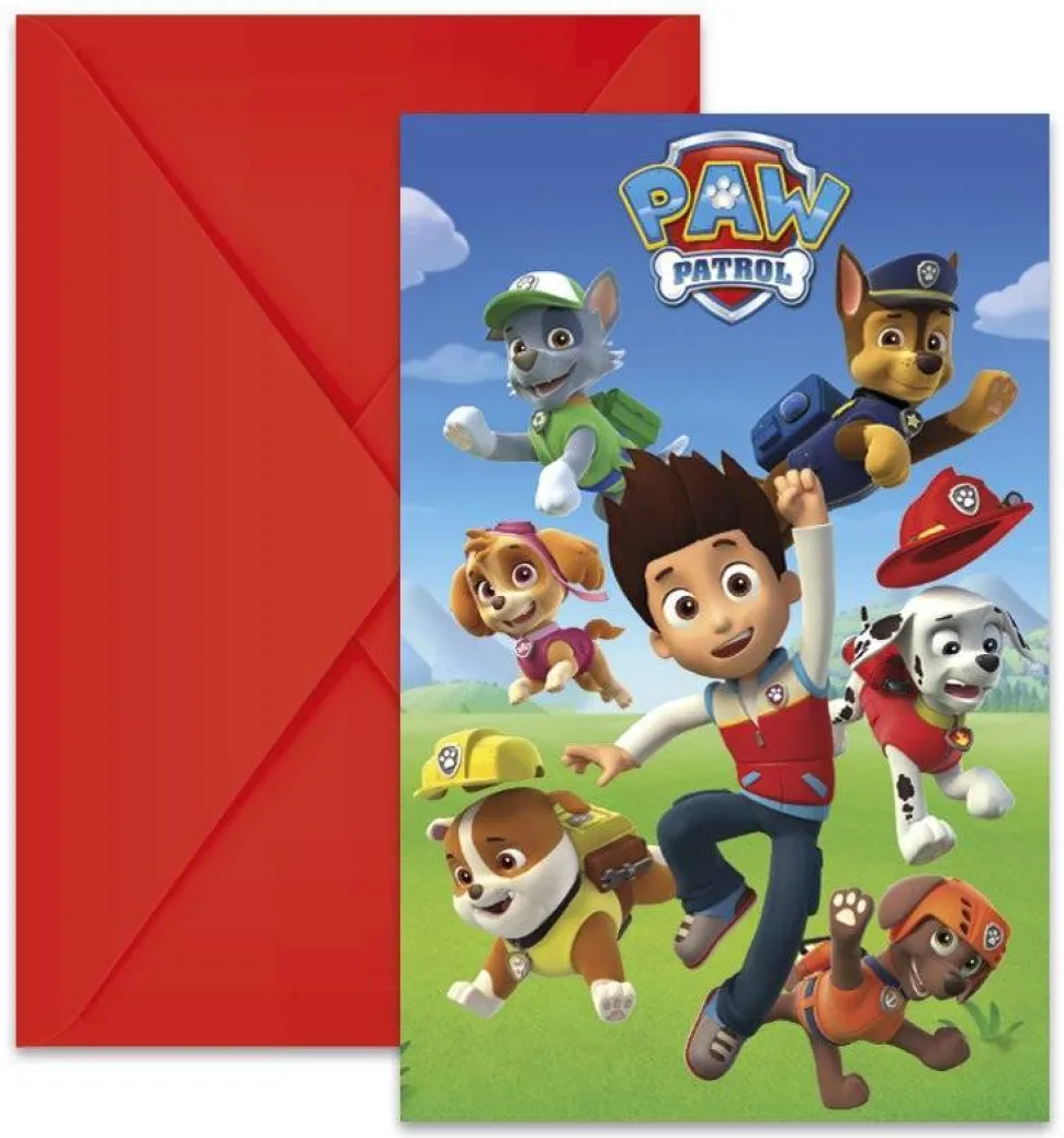 Paw Patrol Uitnodigingen Versiering 6st