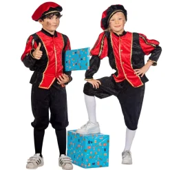 Pietenpak Kind Rood/Zwart Luxe
