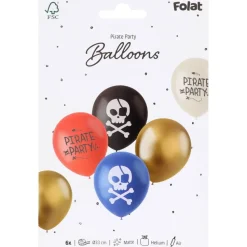 Piraat Ballonnen Gekleurd 33cm 6st
