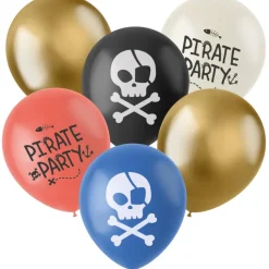 Piraat Ballonnen Gekleurd 33cm 6st