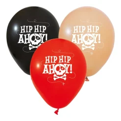 Piraat Ballonnen Hip Hip Ahoy 30cm 6st