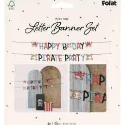 Piraat Letterslinger Happy Birthday 1,5m