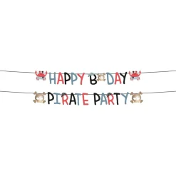 Piraat Letterslinger Happy Birthday 1,5m