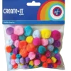 Pompoms Bright Gekleurd 75st