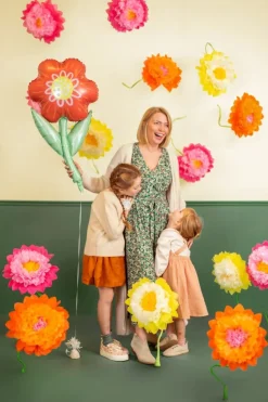 Pompons Bloemen 3st
