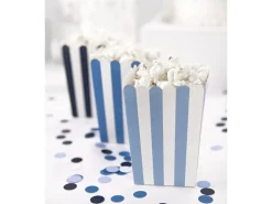 Popcorn Bakjes Blauw Mix 12,5cm 6st