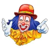 Raamsticker Clown Rode Hoed 40cm