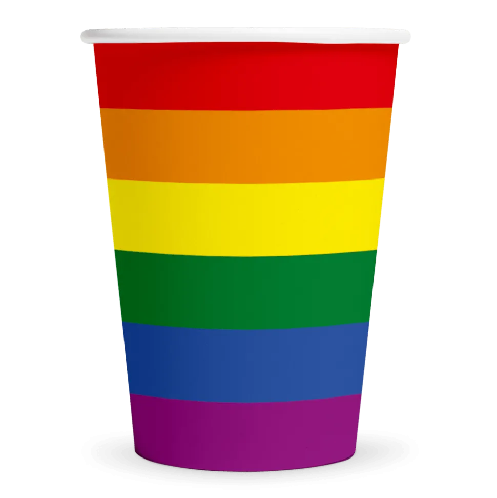 Regenboog Bekers Gestreept 210ml 8st