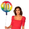 Regenboog Cijfer Ballon 10 Jaar 45cm