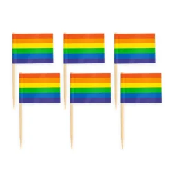 Regenboog Cocktailprikkers 6cm 50st