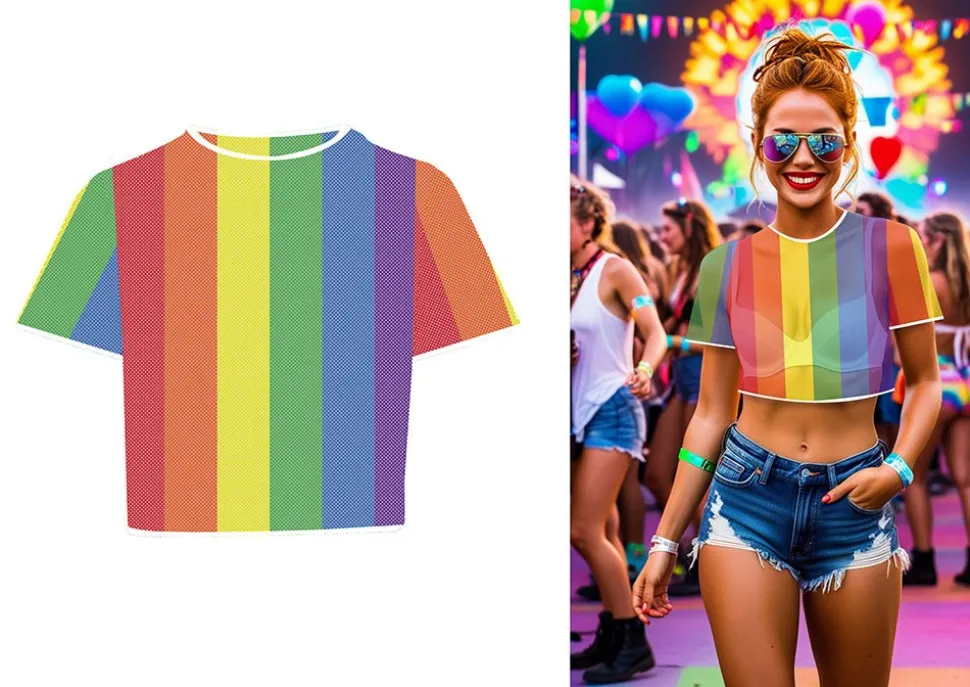 Regenboog Shirt Mesh
