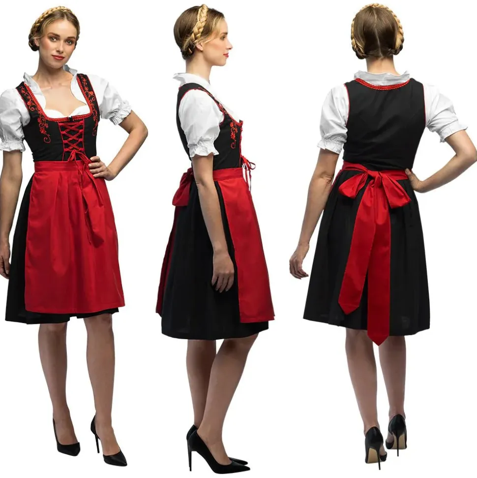Rode Dirndl Jurk Oktoberfest Frau Fischer