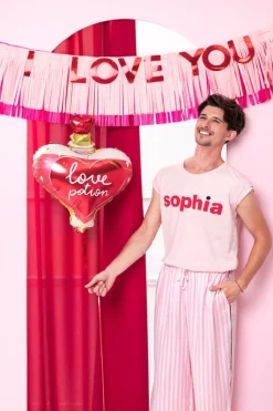 Rood Roze Banner I Love You 1,5m
