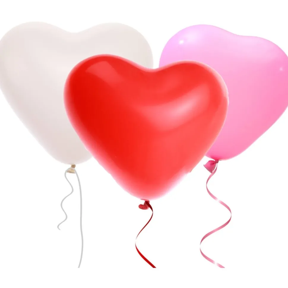 Rood Roze Hartjes Ballonnen 30cm 5st