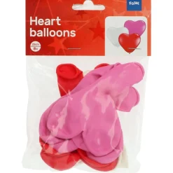 Rood Roze Hartjes Ballonnen 25cm 8st