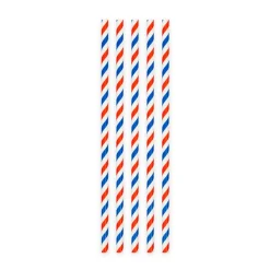 Rood Wit Blauwe Rietjes Karton 20st