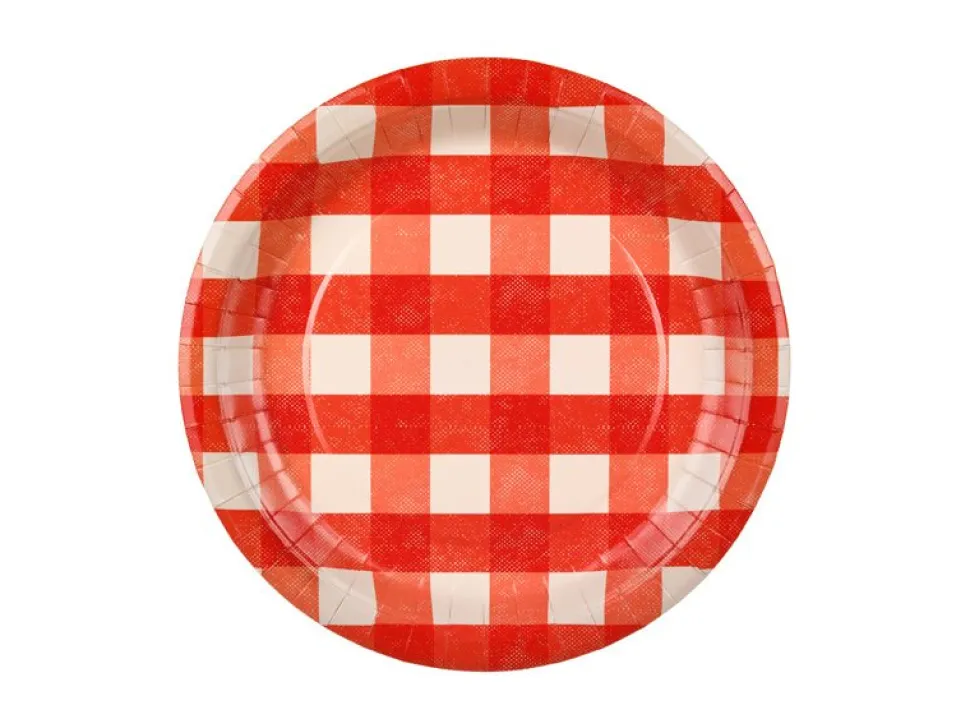 Rood Witte Borden Geruit 27cm 6st