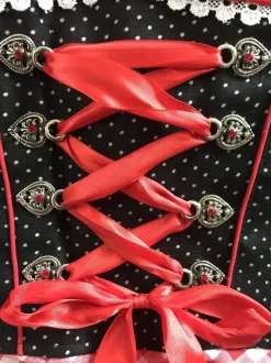 Rood Witte Dirndl Jurk Oktoberfest Dames Geruit