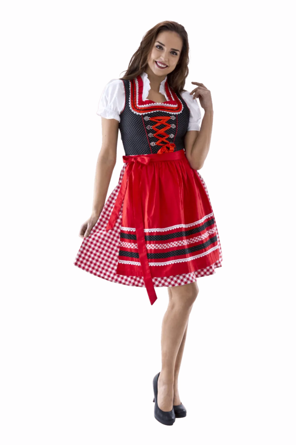 Rood Witte Dirndl Jurk Oktoberfest Dames Geruit