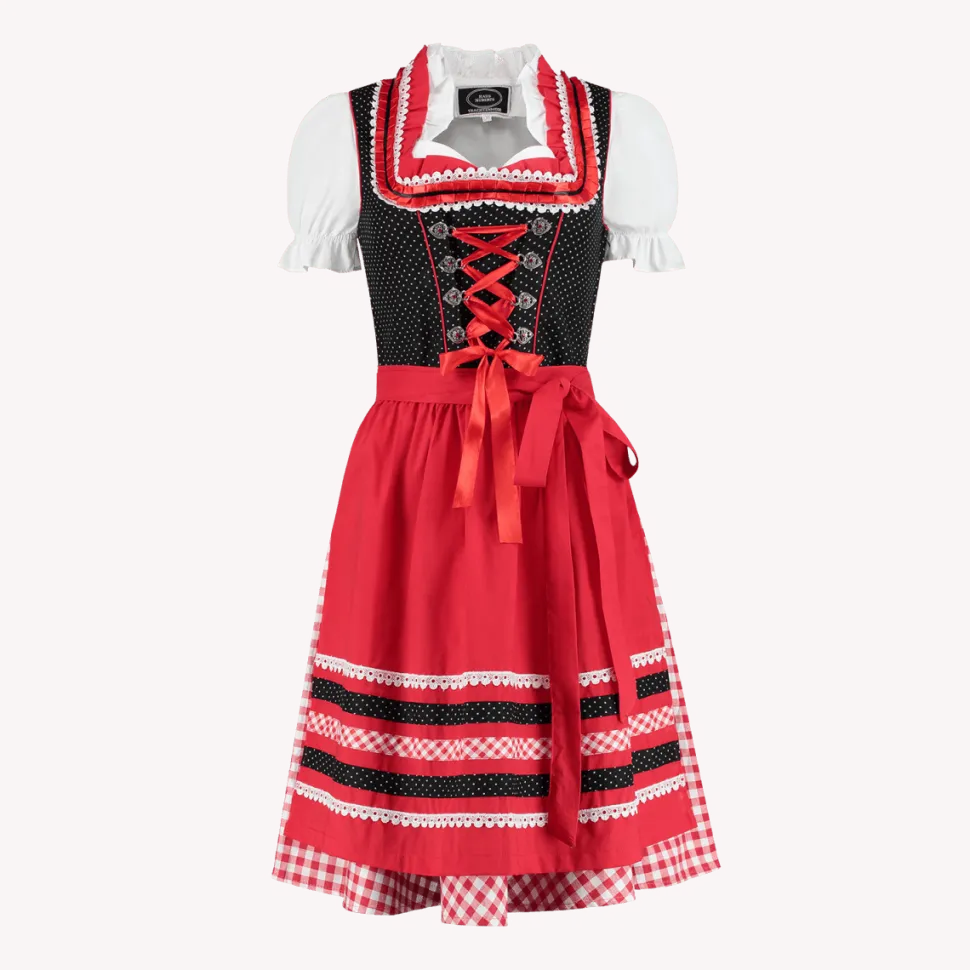 Rood Witte Dirndl Jurk Oktoberfest Dames Geruit