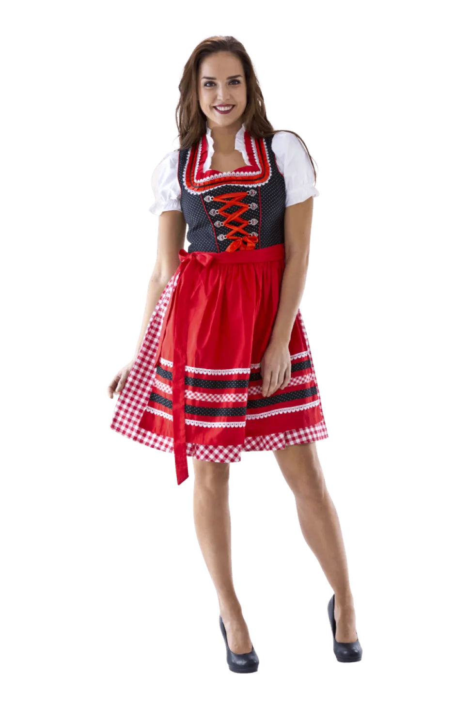 Rood Witte Dirndl Jurk Oktoberfest Dames Geruit