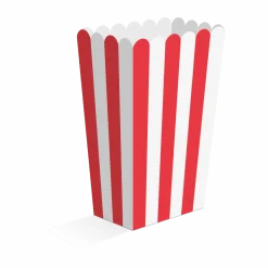 Rood Witte Popcorn Bakjes 13,5cm 8st