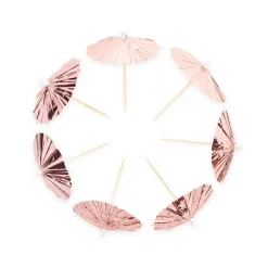 Rose Gouden Cocktailprikkers Parasol 10cm 10st