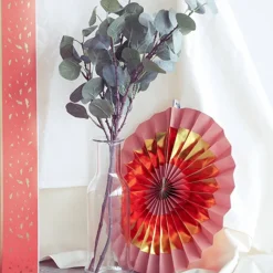 Rose Gouden Papieren Waaiers 5st