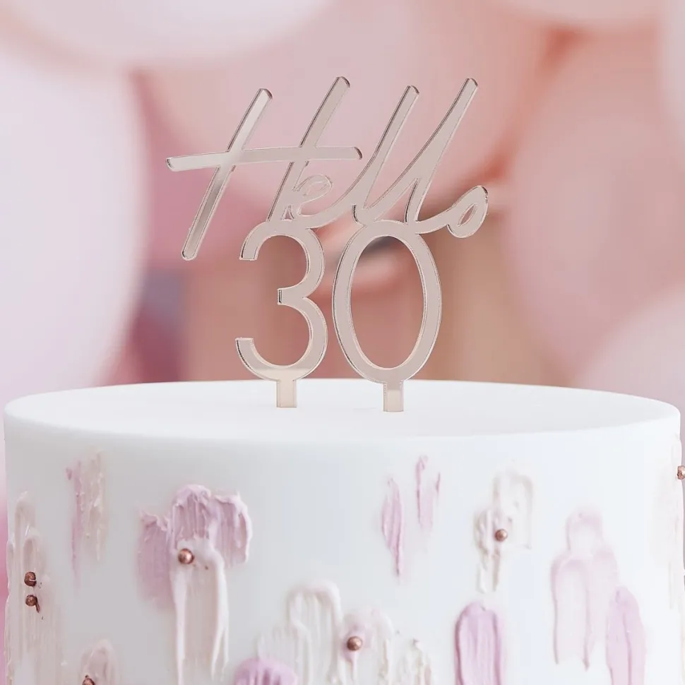 Rose Gouden Taarttopper 30 Jaar 10cm