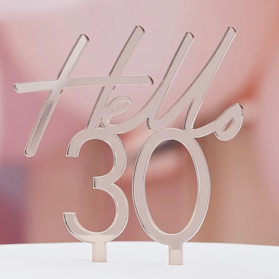 Rose Gouden Taarttopper 30 Jaar 10cm