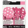Roze Ballonnen Witte Stippen 30cm 6st